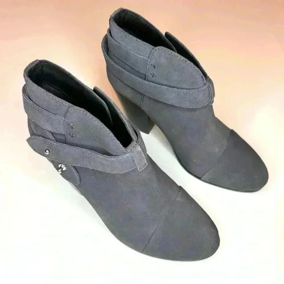 Rag & Bone Women’s Harrow Dark Grey Suede Booties Ankle Boots Size-37 - Picture 3 of 11
